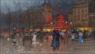  Rouge Lienzo - La velada del Moulin Rouge Eugène Galien parisino